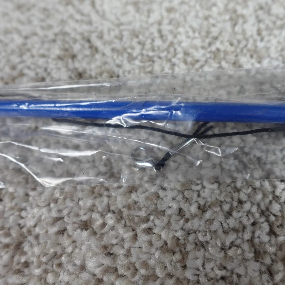 Blue Telescoping Handheld Cat Toy Wand pet play feather holder pet parent